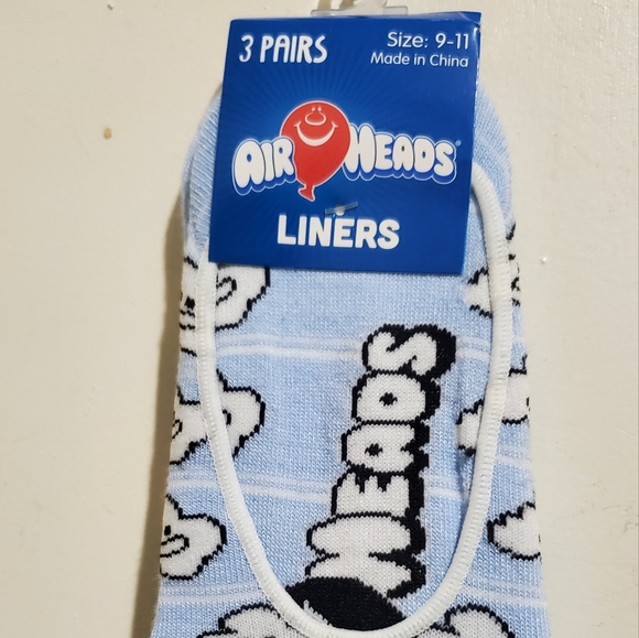 Air Heads Happy Smiling Cloud Print Sock Liners 9-11 Unisex Brand New 3 Pack.A - Picture 1 of 8